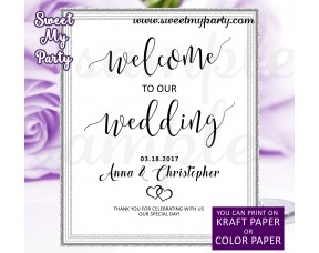 Wedding Welcome Sign,Welcome to our Wedding Sign,(021w)